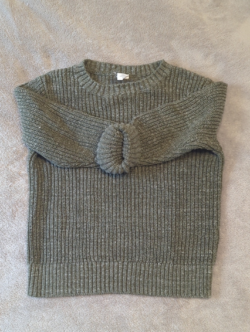 Baby GAP Kid's Ribbed Crewneck Sweater in Olive 4y